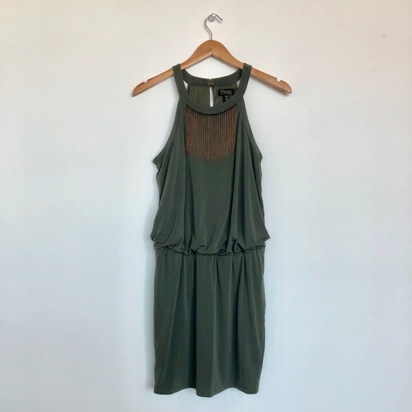 Thalia Sodi Dresses & Skirts - 🏷Olive Green Tassel dress
